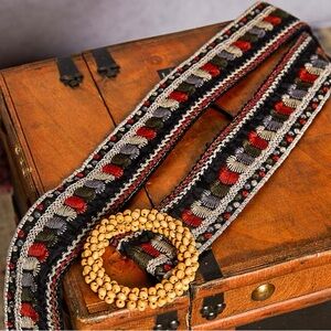 POL Red and Black Woven Belt